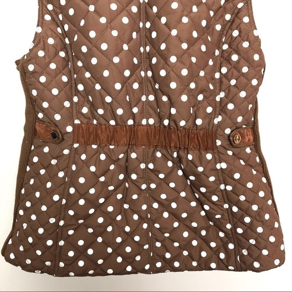 C’Esttoi Brown/White Polka Dot Puffer Vest Size S - Picture 7 of 8